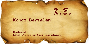 Koncz Bertalan névjegykártya