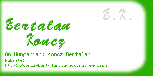 bertalan koncz business card